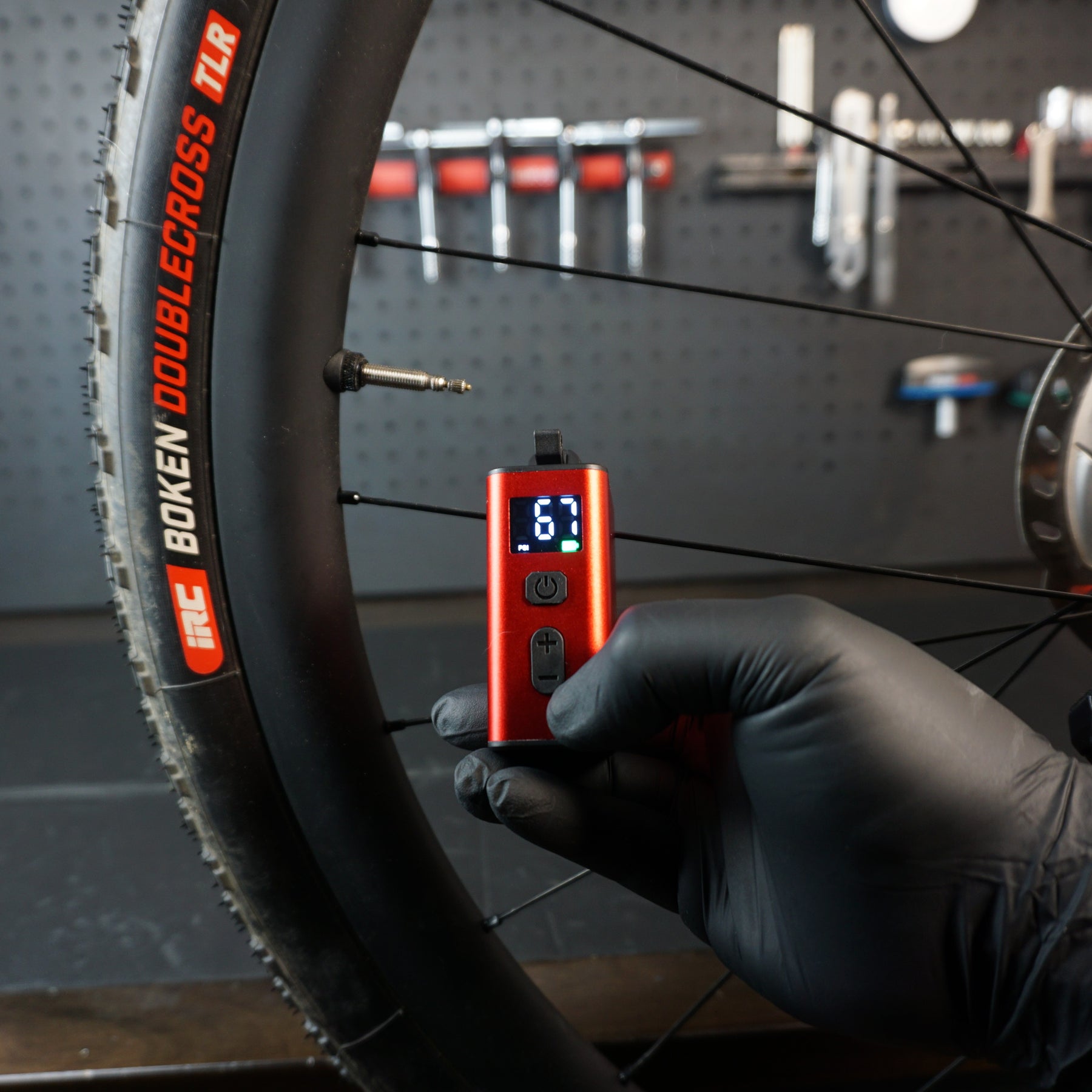 Prestaflator GO Lite portable rechargeable digital bicycle tire inflator